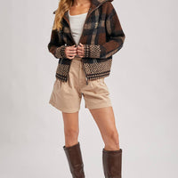 Plaid Knit Jacket