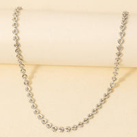 Metallic Heart Classic Chain Necklace