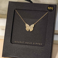 Gold Dipped Butterfly Pendant Necklace