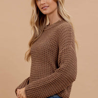 Sheer Crochet Sweater - Black