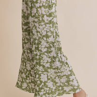 Palazzo Pleated Pants - Floral