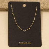 Dainty Mix Bead Charm Necklace: Grey