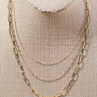 Triple Oval Chain Link Necklace