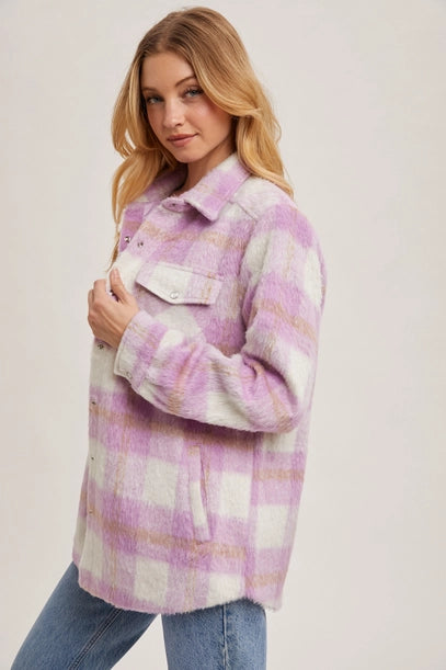 Brushed Flannel Jacket - Pink