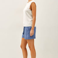 Crochet Ruffle Top - White