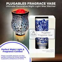 Plugables® Fragrance Vase - Blue Mosaic Wax Warmer