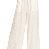 Wide-leg Linen Blend Pants - Ivory