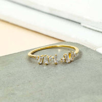 Gold Dipped Delicate Baguette Fashion Ring