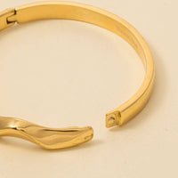 Stainless Steel Wavy Hinge Bangle Bracelet