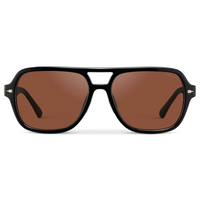Rally - Women's Double Bridge Aviator Sport Sunglasses - Black/Tinted Red