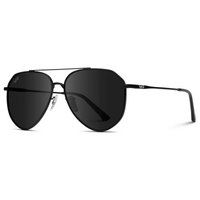 Ramsey - Geometric Polarized Aviators Sunglasses - Black
