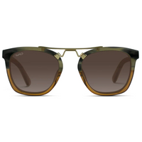 Demi - Women's Polarized Square Sunglasses - Desert Sage / Brown