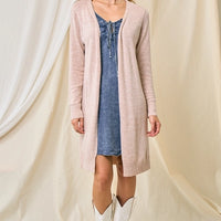 Long Sleeve Open Cardigan - Oatmeal