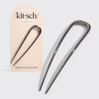 Metal French Hair Pin - Hematite