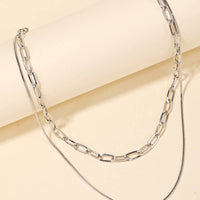 Double Chain Layered Necklace - Gold