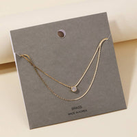 Layered Chain Stud Charm Necklace