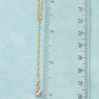 Cubic Zirconia Charm Y Chain Necklace: Gold