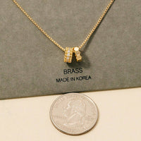 Pave And Geometric Ring Charms Chain Necklace
