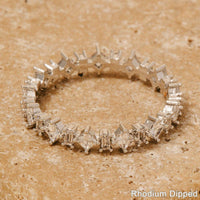 Mixed Cubic Zirconia Studs Dainty Band Ring