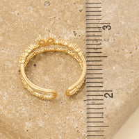 Gold Dipped Butterfly Cz Two Row Ring: Gold