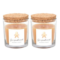 Christmas Gingerbread Lidded Candles - Set of 2