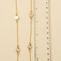 Mini Coins Station Long Chain Necklace: Gold