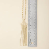 Herringbone Tassel Pendant Long Necklace