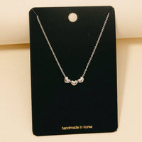 Triple Heart Charms Chain Necklace