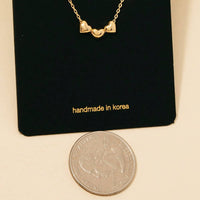 Triple Heart Charms Chain Necklace