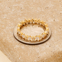 Mixed Cubic Zirconia Studs Dainty Band Ring