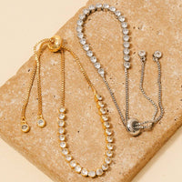 Circle Glass Gems Tennis Chain Bracelet