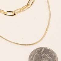 Double Chain Layered Necklace - Gold
