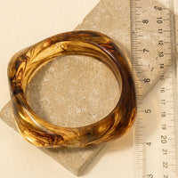 Large Squared Marble Acrylic Bangle Bracelet