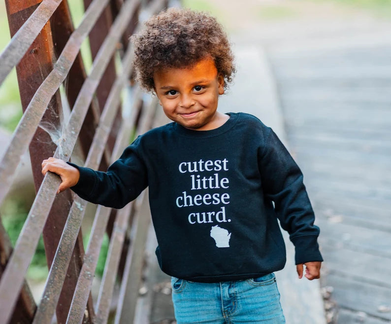 Cutest Little Cheese Curd Sweatshirt Crewneck - Black