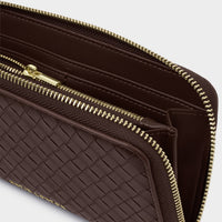 Nova Woven Texture Large Wallet - Chocolate
