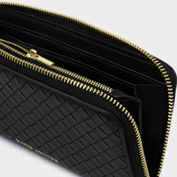 Nova Woven Texture Large Wallet - Black