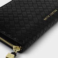 Nova Woven Texture Large Wallet - Black