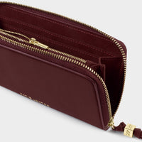 Large Suedette Wallet - Cherry
