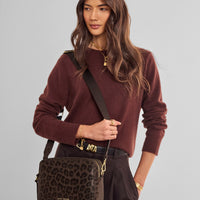 Lottie Large Crossbody Bag - Chocolate Leopard