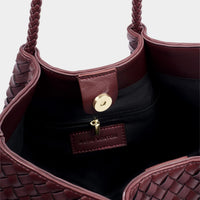 Nova Hand Woven Small Shoulder Tote - Cherry