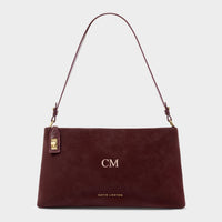 Orin Twist Lock Suedette Small Shoulder Bag - Cherry