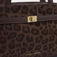 ORIN TOP HANDLE CROSSBODY BAG | Chocolate Leopard