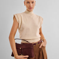 Lori Suedette Crossbody Bag - Cherry