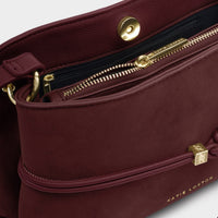 Lori Suedette Crossbody Bag - Cherry