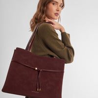 Lori Suedette Tote Bag - Cherry