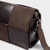 TAYA CROSSBODY BAG | Bitter Chocolate Patent Crackle / Bitter Chocolate Suedette