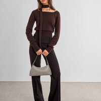 Miley Studded Small Shoulder Bag- Mink