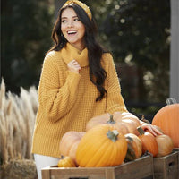 Randi Waffle Sweater - Mustard