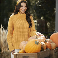 Randi Waffle Sweater - Mustard