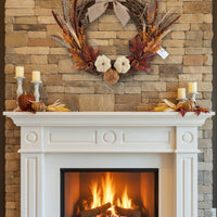 Pheasant Feather Wreath - Pumpkins